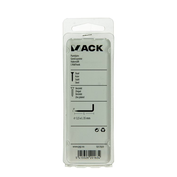 Mack 1017839 - punta pulgar acero galvanizado 11 piezas 3,5 x 35 mm | 10 piezas