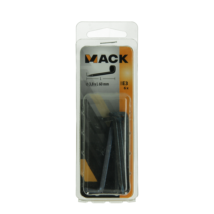 Mack 1019708 - gancho para viga acero pavonado 6 piezas 3,8 x 60 mm | 5 piezas