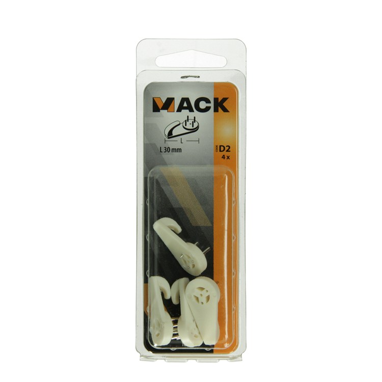 Mack 1017844 - gancho hormigón plástico 4uds 30mm | 10 piezas