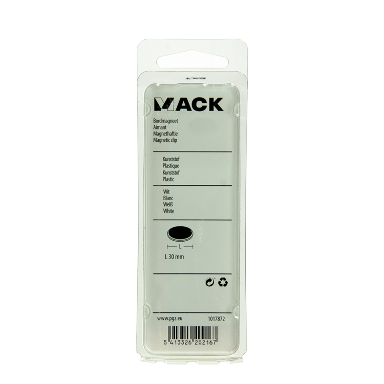 Mack 1017872 - imán para pizarra plástico blanco 4 piezas 30 mm | 10 piezas