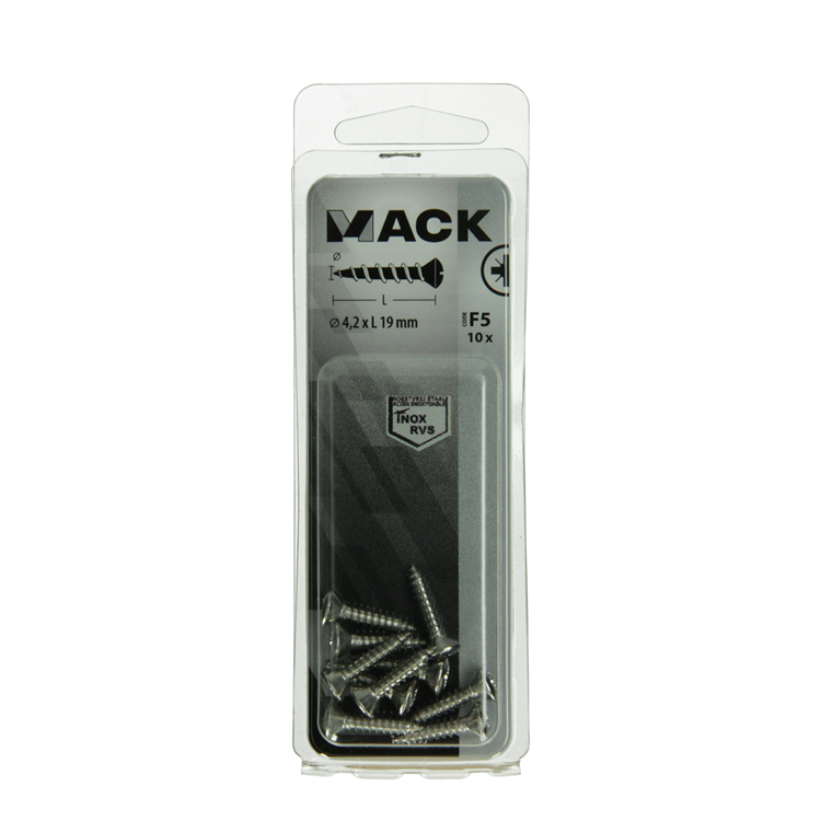 Mack 1019800 - tornillo autorroscante de bolas f. cabeza2 10 piezas 4,2 x 19 mm | 10 piezas