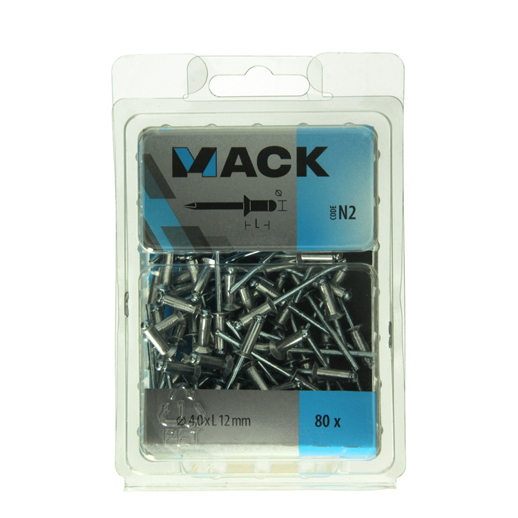 Mack 1020315 - 80 graffe cieche alluminio 4.0x12mm | 5 pezzi