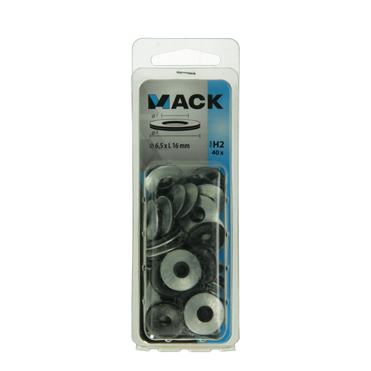 Mack 1018134 - anillo de sellado de goma galvanizado 40 piezas 6,5 x 16 mm | 5 piezas