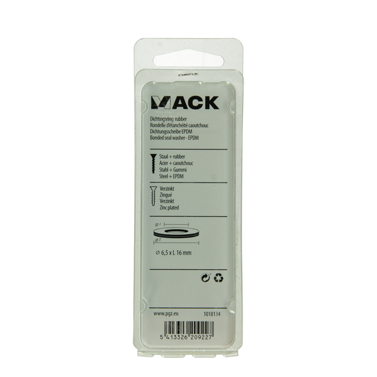 Mack 1018134 - anillo de sellado de goma galvanizado 40 piezas 6,5 x 16 mm | 5 piezas