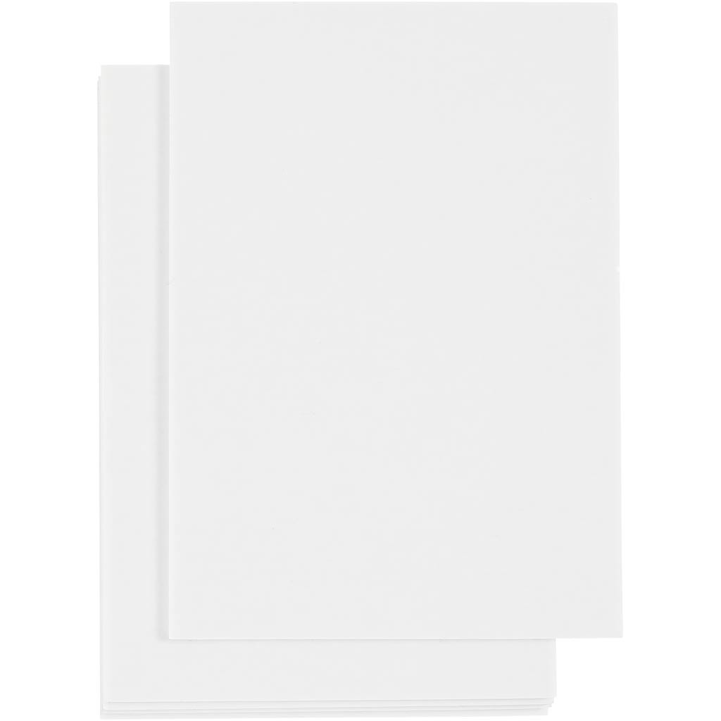 Bloques de espuma 3d, a6, hoja 105x148 mm, espesor 2 mm, blanco, 5 hojas 1 caja