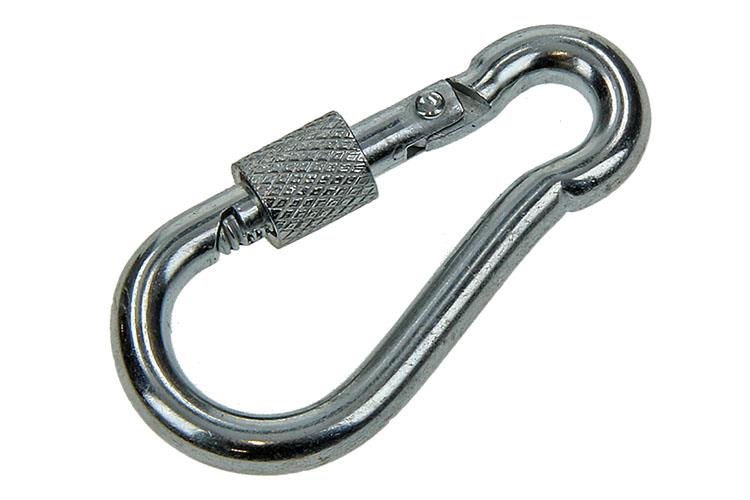 Mack 1006896 - 1 mosquetón + candado. galvanizado 6mm azul | 5 piezas