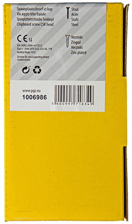 Mack 1006986 - tornillo para aglomerado con cabeza galvanizado amarillo 50uds 6 x 130mm | 3 piezas