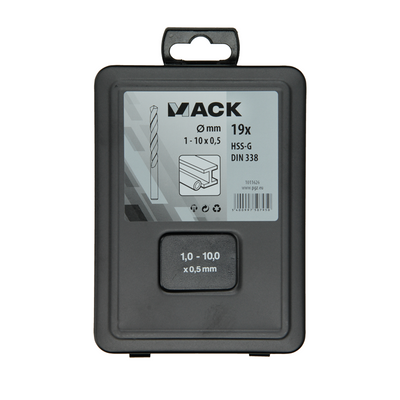 Mack 1011626 - punta per metallo hss g din 338 set 19 pezzi 1-10mm | 3 pezzi