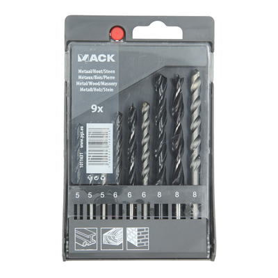 Mack 1011631 - set punte HSS per pietra, legno e metallo 9 pezzi 5-8 mm | 5 pezzi