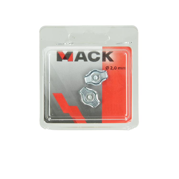 Mack 1006862 - 2 abrazaderas de alambre de acero galvanizado simplex 2mm bl | 5 piezas