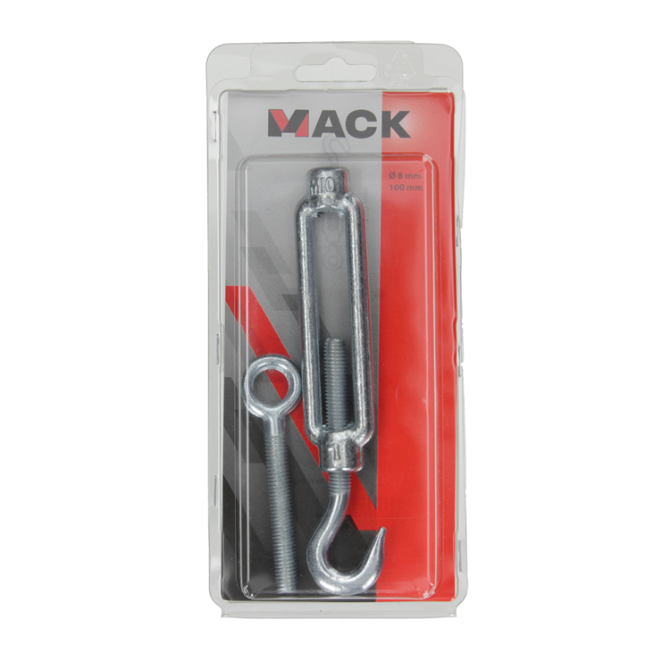 Mack 1006876 - 1 tensor: ojo + gancho galvanizado m10x120mm bl | 3 piezas