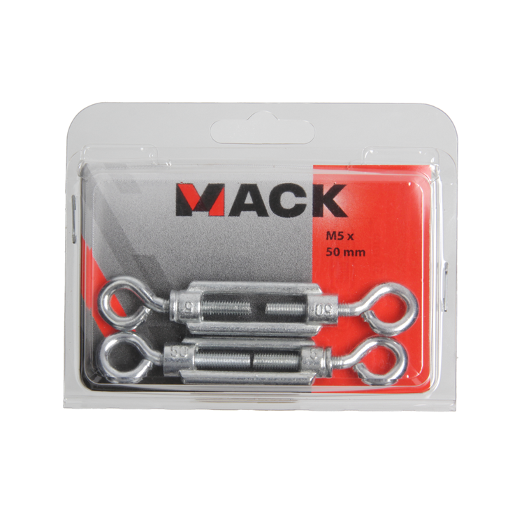 Mack 1006877 - 2 tensores 2 ojales galvanizados m5x50mm bl | 5 piezas