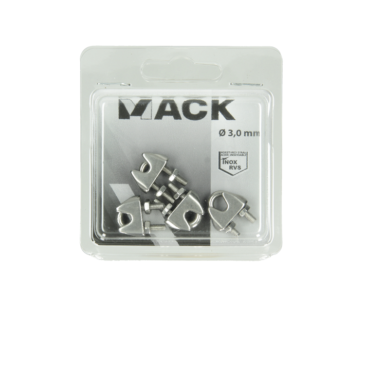 Mack 1006889 - 4 abrazaderas de alambre de acero crosby acero inoxidable 3mm bl | 5 piezas