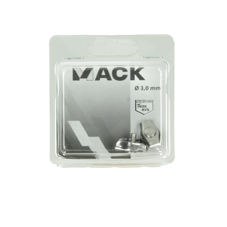 Mack 1006893 - 2 abrazaderas de alambre de acero acero inoxidable simplex 1,5-3 mm bl | 5 piezas