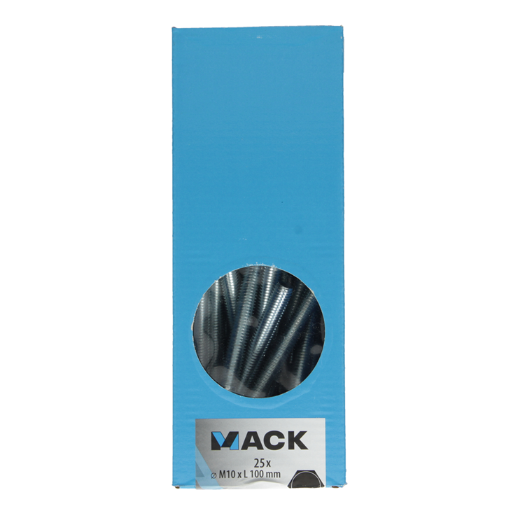 Mack 1007085 - perno grifo + tuerca galvanizada 25 piezas 10 x 100 mm | 1 pieza