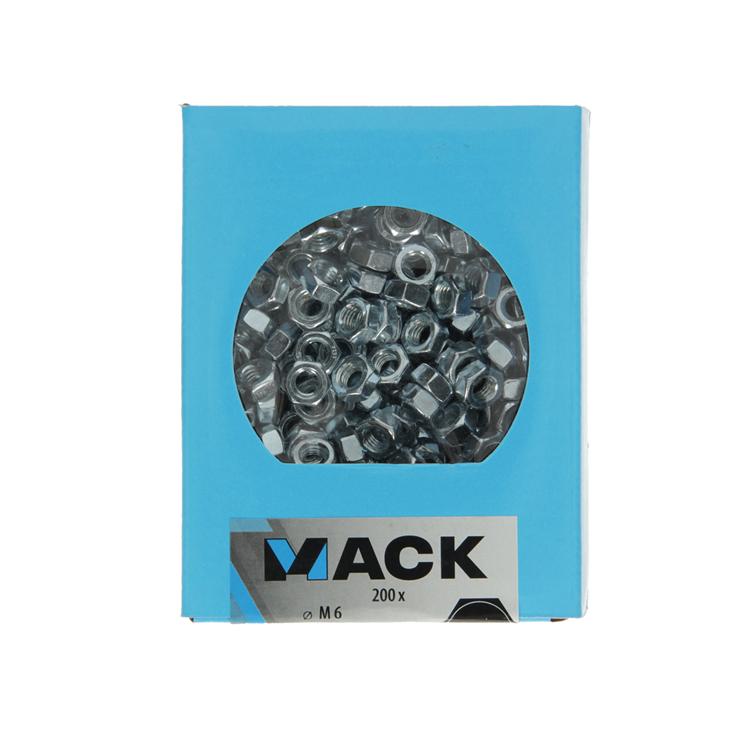 Mack 1007096 - tuercas hexagonales 200 uds m6 | 5 piezas