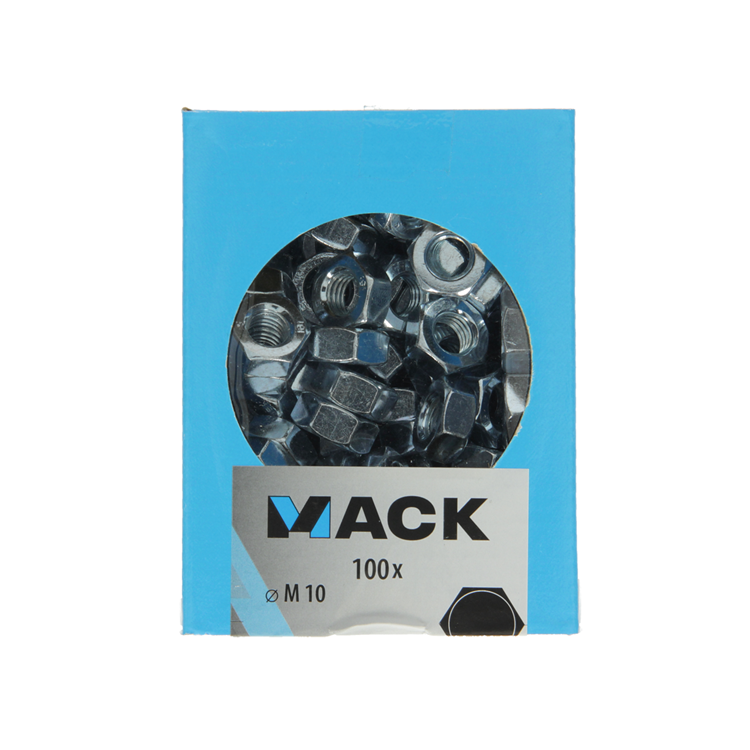 Mack 1007098 - tuercas hexagonales 100 uds m10 | 5 piezas