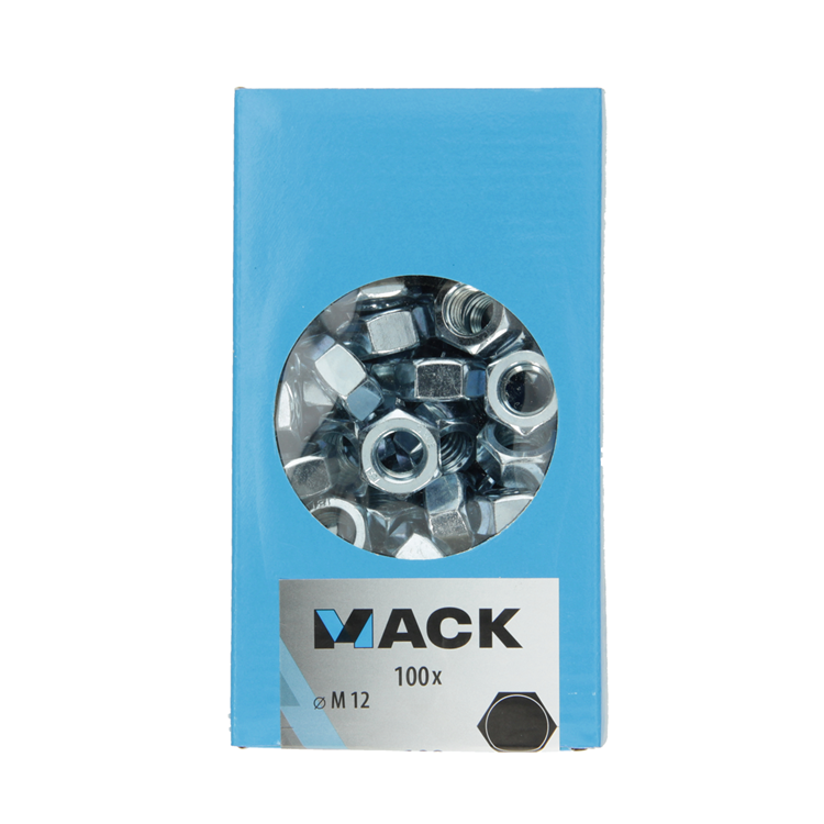 Mack 1007099 - tuercas hexagonales 100 uds m12 | 5 piezas