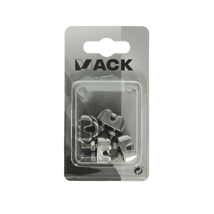 Mack 1008434 - 4 abrazaderas de alambre de acero 3mm acero inoxidable | 10 piezas