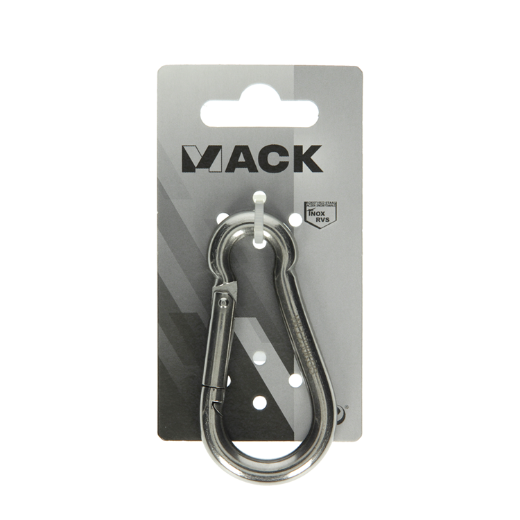 Mack 1008440 - 1 mosquetón + muelle 8 x 80mm acero inoxidable | 10 piezas