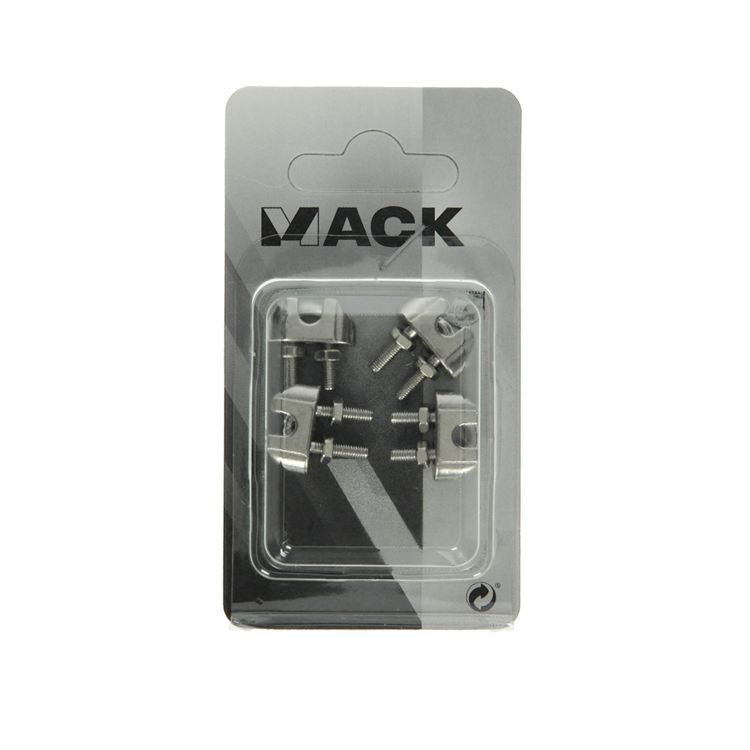 Mack 1008442 - 4 abrazaderas de alambre de acero 2mm acero inoxidable | 10 piezas
