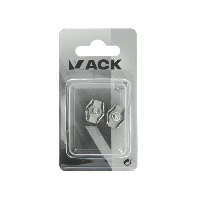 Mack 1008449 - 2 abrazaderas de alambre de acero 3mm acero inoxidable simplex | 10 piezas