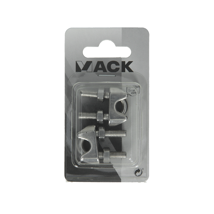 Mack 1008450 - 2 abrazaderas de alambre de acero 6-8mm acero inoxidable | 10 piezas