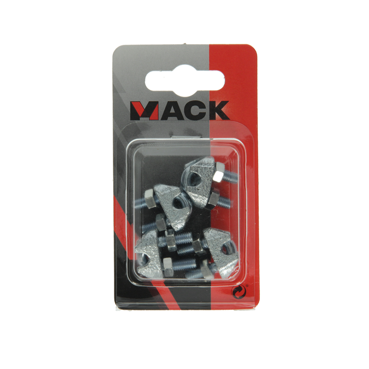 Mack 1008451 - 4 abrazaderas de alambre de acero 5mm galvanizado | 10 piezas