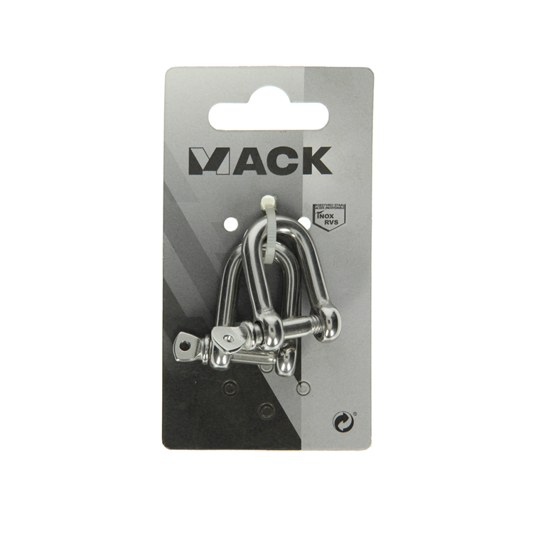 Mack 1008456 - 2 mordazas rectas 6mm acero inoxidable | 10 piezas