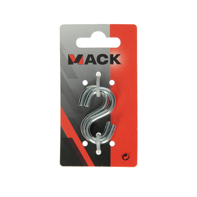 Mack 1008467 - 2 ganci a S aperti 5,0 x 45 zincati | 10 pezzi