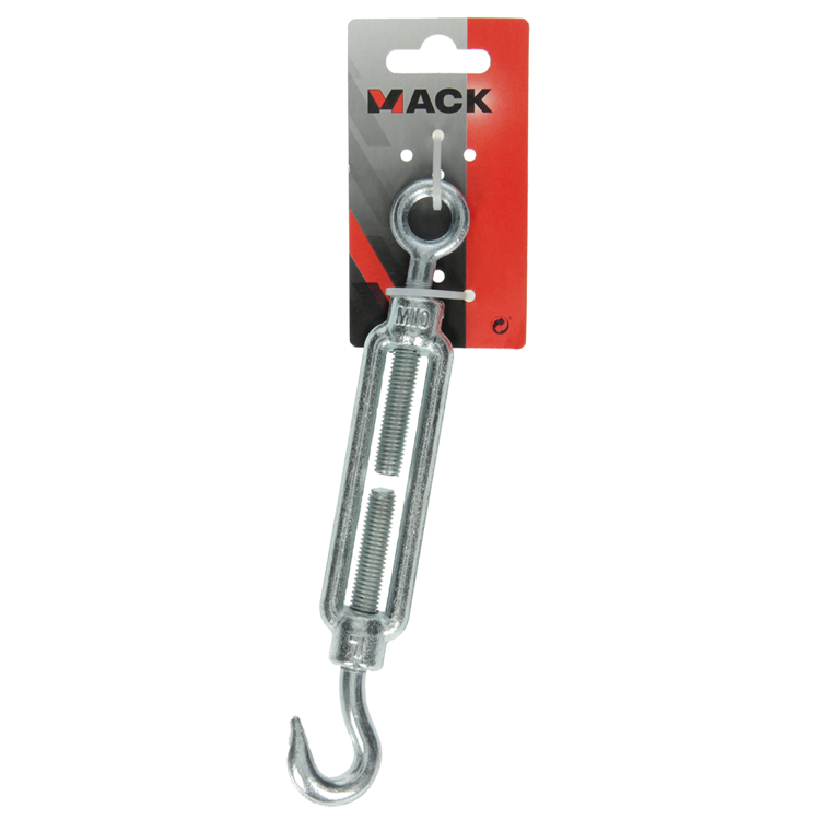 Mack 1008474 - 1 ojo tensor + gancho m10 x 120mm galvanizado | 10 piezas