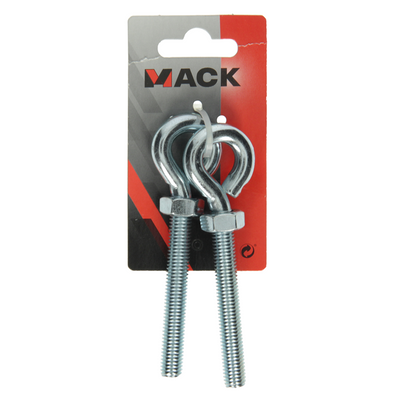 Mack 1008554 - 2 golfari + dado m10 x 80mm zincati | 10 pezzi