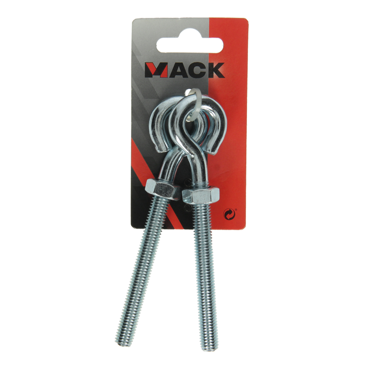Mack 1008557 - 2 cáncamos + tuerca m10 x 100mm galvanizados | 10 piezas
