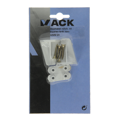 Mack 1010114 - 2 ganci paracolpi a trapezio per tapparella bianca 42mm | 10 pezzi