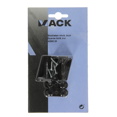 Mack 1010115 - 2 ganci paracolpi a trapezio per tapparella marrone 42mm | 10 pezzi