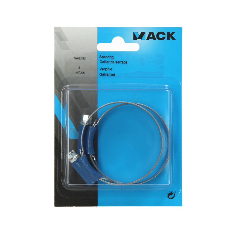 Mack 1015918 - Tarjeta 2 anillos tensores galvanizados 44x56mm | 10 piezas