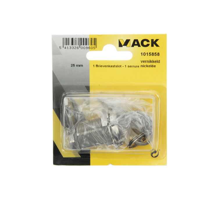 Mack 1015858 - Cerradura para armario 1 letra niquelada 25mm | 5 piezas