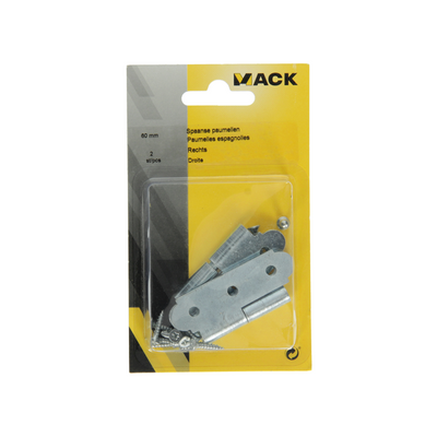 Mack 1013256 - 2 Spanish hinges right galvanized h 60 x w 40 mm | 5 pieces