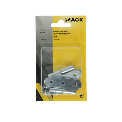 Mack 1013255 - 2 Spanish hinges left galvanized h 60 x w 40 mm | 5 pieces