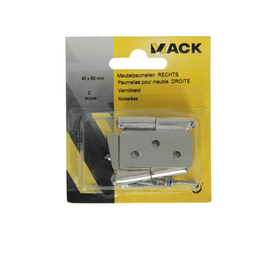 Mack 1013351 - 2 furniture hinges right nickel-plated h 40 x w 50 mm | 5 pieces
