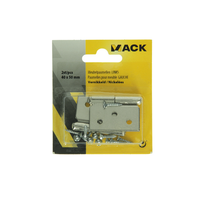 Mack 1013350 - 2 furniture hinges left nickel-plated h 40 x w 50 mm | 5 pieces