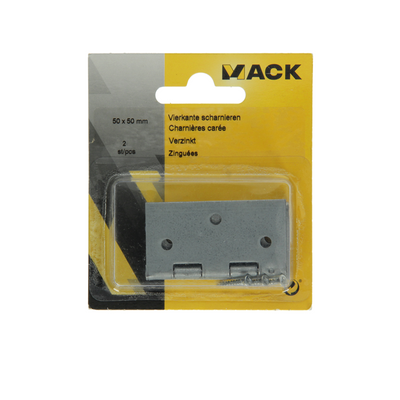 Mack 1013325 - 2 square hinges galvanized h 50 x w 50mm | 5 pieces