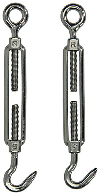 Mack 1008436 - 2 tensores ojo + gancho m5 x 50mm acero inoxidable | 10 piezas