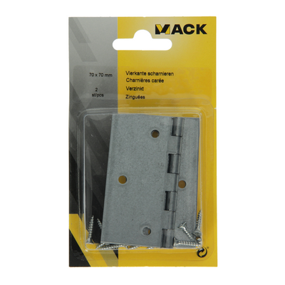 Mack 1013326 - 2 square hinges galvanized h 70 x w 70mm | 5 pieces
