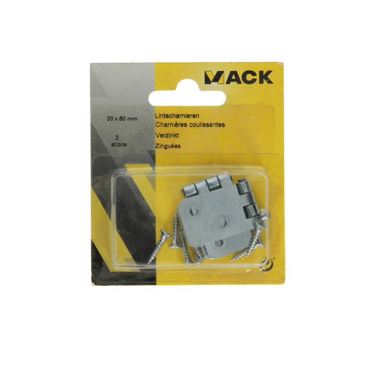 Mack 1013480 - 2 bisagras de cinta galvanizadas h 20 x w 60 mm | 5 piezas