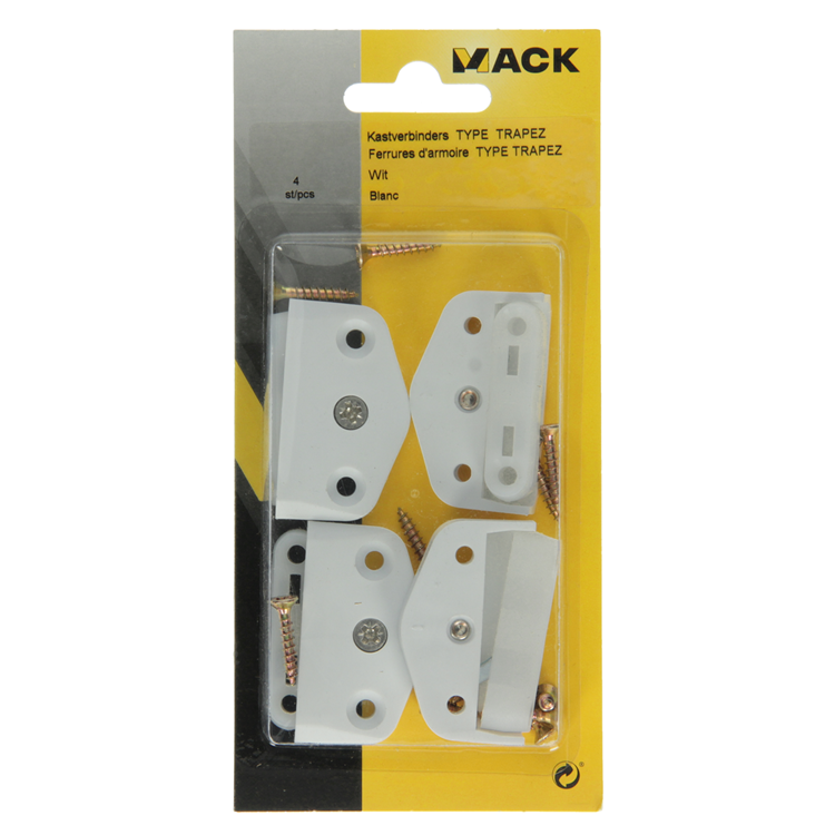 Mack 1015832 - Conectores panel 4 trapecio blanco | 5 piezas