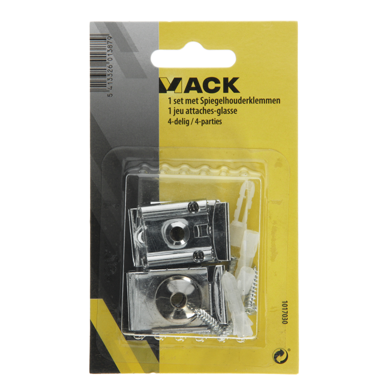 Mack 1017030 - 1 juego de abrazaderas para soporte de espejo de 4 piezas | 5 piezas