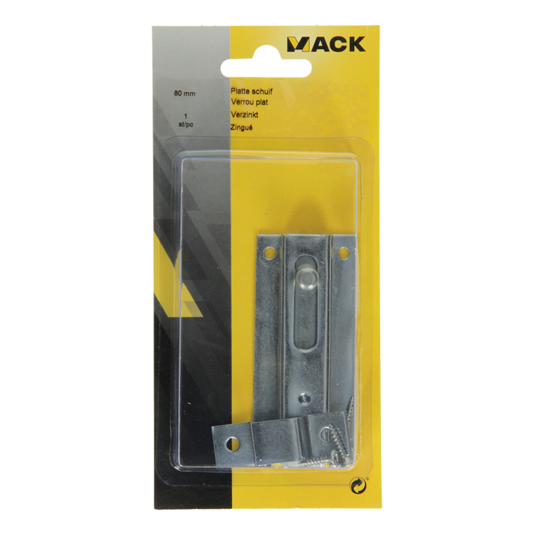 Mack 1013277 - 1 corredera plana galvanizada a 80 - b 25 mm | 5 piezas