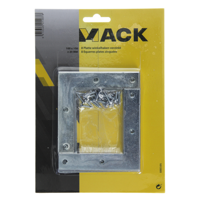 Mack 1013305 - 8 flat squares galvanized 100x100x20x2mm | 10 pieces