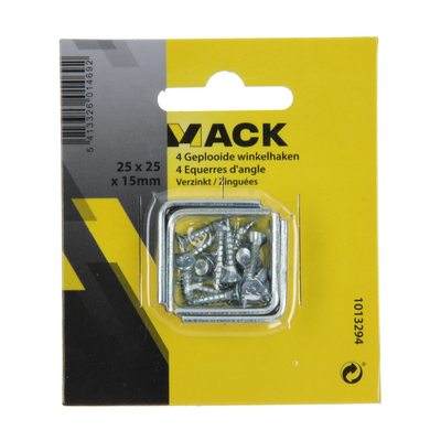 Mack 1013294 - 4 folded squares galvanized 25x25x15x2mm | 10 pieces